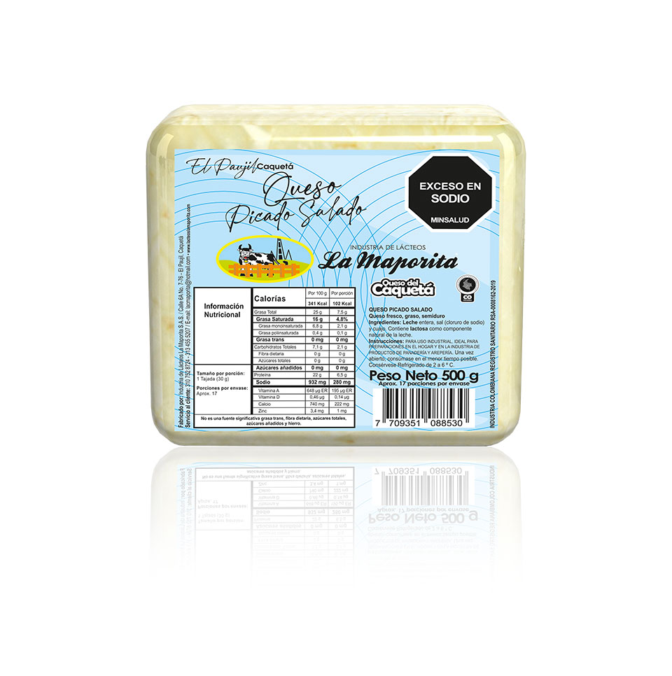 Bloque de queso pcado salado La Maporita